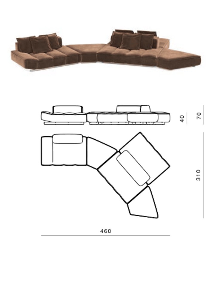 Sofa 460x310 h70 cm