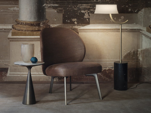 Hillary Easy Chair + Cono Side Table + Unduetre Floor Lamp