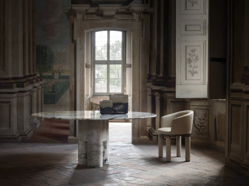 Tria Round Dining Table + Bold Armchair